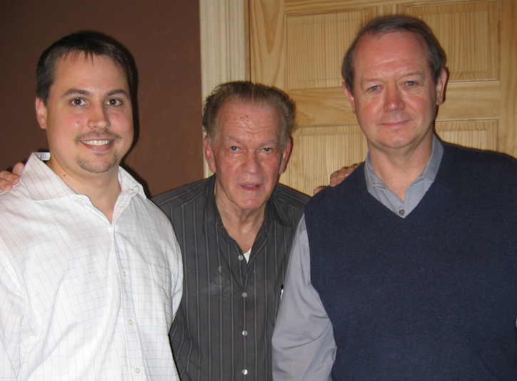 Gene Sharp (middle) with Paul Snodgrass (Left) and Jannie Botes (Right) at Sharp’s home in Boston. Parents of the Field Interview, October 18, 2007.
